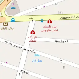 این نقشه، آدرس دکتر فرزین صفر (خیابان خالد اسلامبولی) متخصص جراح - دندان پزشک در شهر تهران است. در اینجا آماده پذیرایی، ویزیت، معاینه و ارایه خدمات به شما بیماران گرامی هستند.