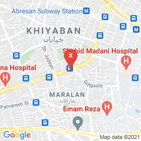 این نقشه، آدرس مهدی نجات ( آبرسان ) متخصص آسیب شناس گفتار، زبان و بلع(گفتاردرمانگر) در شهر تبریز است. در اینجا آماده پذیرایی، ویزیت، معاینه و ارایه خدمات به شما بیماران گرامی هستند.
