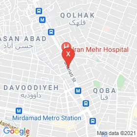 این نقشه، نشانی دکتر سروش پیام یار متخصص گوش حلق و بینی در شهر تهران است. در اینجا آماده پذیرایی، ویزیت، معاینه و ارایه خدمات به شما بیماران گرامی هستند.