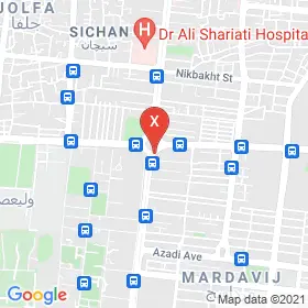 این نقشه، آدرس دکتر اعظم تیموری متخصص داخلی؛ گوارش و کبد در شهر اصفهان است. در اینجا آماده پذیرایی، ویزیت، معاینه و ارایه خدمات به شما بیماران گرامی هستند.