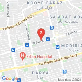 این نقشه، آدرس دکتر نرجس سروش متخصص جراحی پلاستیک زیبایی و ترمیمی؛ جراحی پلاستیک، ترمیمی و سوختگی در شهر تهران است. در اینجا آماده پذیرایی، ویزیت، معاینه و ارایه خدمات به شما بیماران گرامی هستند.