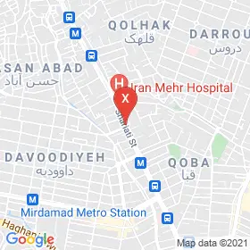 این نقشه، آدرس دکتر محمد فرحمند پرکار متخصص قلب و عروق در شهر تهران است. در اینجا آماده پذیرایی، ویزیت، معاینه و ارایه خدمات به شما بیماران گرامی هستند.