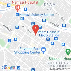 این نقشه، آدرس دکتر محمدحسین قهرمانی متخصص کایروپراکتیک در شهر شیراز است. در اینجا آماده پذیرایی، ویزیت، معاینه و ارایه خدمات به شما بیماران گرامی هستند.