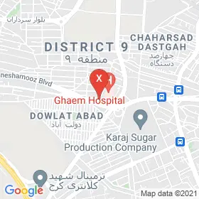 این نقشه، آدرس دکتر صدیقه منصوری متخصص بیماریهای عفونی و گرمسیری در شهر کرج است. در اینجا آماده پذیرایی، ویزیت، معاینه و ارایه خدمات به شما بیماران گرامی هستند.